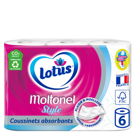 Papier toilette LOTUS Moltonel Style x6 rouleaux