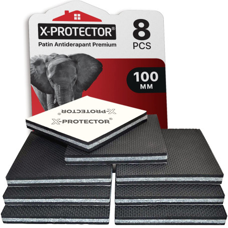 Patin antiderapant X-PROTECTOR - 8 pcs 100 mm Patin Caoutchouc Premium - Patins Antidérapants Autocollants - Patin en Caoutchouc