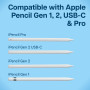 MMOBIEL Embouts de Crayon Compatible avec Apple Pencil 1st & 2nd Gen/USB-C/Pro - 5 Pièces - Embouts de Remplacement - Pointes iP