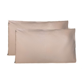 Taie Oreiller 100% Coton 50X70 CM Lot De 2, Taie d'oreiller Rectangulaire 100% Puro Coton avec Fermeture - Beige 2