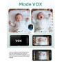 GHB Babyphone Cémera 7" 1080P Caméra Bebe Surveillance 350° Rotation Écran IPS HD Mode VOX 168H Autonomie de la Batterie Audio B
