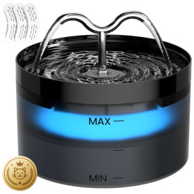 DOOOB Fontaine a Eau Chat 2.1L, Fontaine à Eau Chat avec Lampe à LED et Pompe Ultra-Silencieuse, Distributeur Fontaine a Eau pou