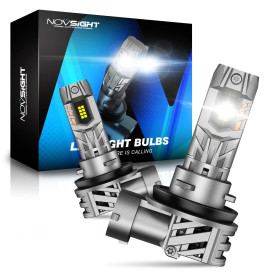 NOVSIGHT Ampoule H11 LED - 30000LM 6500K Blanc Haute Luminosité, 90W Taille 1:1 Phare H11 LED, Ampoule de Phare pour 12V Voiture