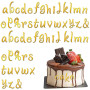 IBXWMNG 54pcs lettres de l'alphabet en acrylique doré pour décoration de gâteau,Chiffres de lettres minuscules de A à Z pour Mar