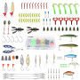 Vicloon Leurres de Pêche Kit Spinnerbaits,Plastique vers,Minnow,Popper,Leurres,Souples Pêche Jigs Crochets de Pêche - Kit d'appâ