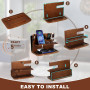 Cadeau Homme Noel Multifonction Organiseur de Bureau en Bois Support de Telephone Bureau Fete des Peres Cadeau pour Papa Organis