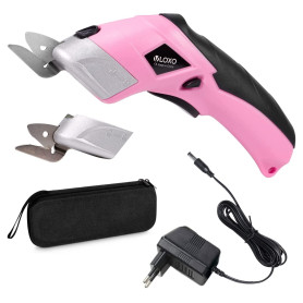 VLOXO Ciseaux Électriques Sans Fil, Ciseaux Electrique Tissu Couture avec 2 Lames, Electric Scissors pour Coupe Tissu, Carton, C