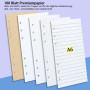 AQTAQ Ensemble de recharges de papier A6 6 trous Notes autocollantes rechargeables A6 100 feuilles/200 pages Intercalaires color