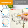AQTAQ Ensemble de recharges de papier A6 6 trous Notes autocollantes rechargeables A6 100 feuilles/200 pages Intercalaires color