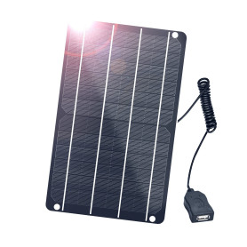 Mini Panneau Solaire USB 6W,FlexSolar Monocristallin 5 V Chargeur Solaire Etanche avec Cellule Solaire Convient pour Les Vélos T