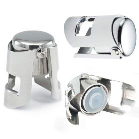 Ausyde Lot de 3 bouchons à champagne/vin en acier inoxydable, excellente fermeture