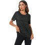 Terecey T-Shirt Sport Femme Manches Courtes Confortable et Respirant Haut de Fitness Séchage Rapide pour Entraînement Running Ex