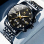 OLEVS Montres Hommes, Acier Inoxydable Quartz Analogique, Multifonctionnel Diamants Robe Classique de Luxe, Chiffres Romains Chr