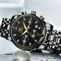 OLEVS Montres Hommes, Acier Inoxydable Quartz Analogique, Multifonctionnel Diamants Robe Classique de Luxe, Chiffres Romains Chr