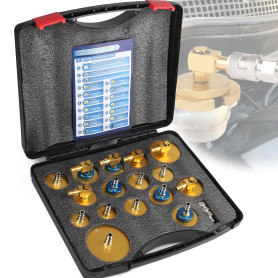efuturetime Kit de 17 Pièces Adaptateurs pour Purge et Recharge de Liquide de Frein avec Raccord Rapide, Outil de Purgeurs Unive