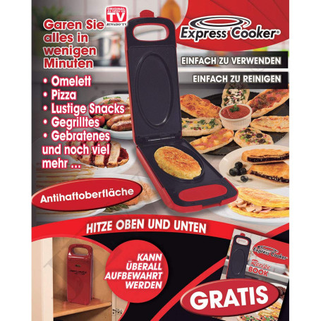 Poêle Double à Omelette Express Cooker, 800w, Grill Multi Fonction électrique, Cuiseur Multi Fonction Grill Antiadhésif avec Fon