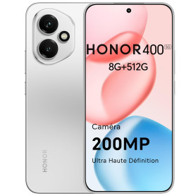 HONOR 400 Smartphone 5G Dual SIM NFC, Caméra 200MP Ultra Haute Définition, 8GB RAM 512GB, 5300 mAh, 6,55 Pouces Écran AMOLED, An