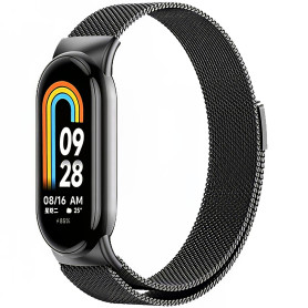 Harikiri Magnétiques Bracelet Compatible avec Xiaomi Mi Band 9/8,Bracelet Rechange Magnétique Métal Acier Inoxydable pour Xiaomi