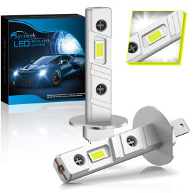 Sycreek Ampoule H1 LED,16000 LM 6500K Blanc Extrêmement Brillant Phare LED,IP68 Étanche Tout-en-Un Kit de Conversion Plug and Pl