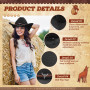 Saier tbo 5 Pièces Set de Déguisement Cowboy Western pour Femme, Kit Accessoires de Cowgirl avec Chapeau Collier Boucles d'oreil