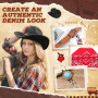 Saier tbo 5 Pièces Set de Déguisement Cowboy Western pour Femme, Kit Accessoires de Cowgirl avec Chapeau Collier Boucles d'oreil