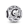NINGAN Argent Sterling 925 Charme Lettre de l'alphabet Femmes Pearl Charms avec 5A Zircone Compatible pour Européen Bracelets