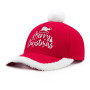 Bonnet Casquette Père Noël Adulte - Pompon Duveteux, Taille Réglable (55-60cm) - Accessoire Fête de Noël et Nouvel an