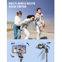 179CM Extensible Perche Trepied Smartphone, Perche a Selfie Trepied Aluminium avec Télécommande sans Fil et Support pour Télépho