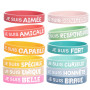 COLOFALLA 12 Bracelets Encourageants pour Enfant en Silicone Cadeau Motivations Enfant Accessoire Anniversaire Maternelle Maître