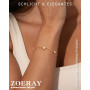 ZOERAY Bracelet Femme Argent Or en Trefle à 4 Feuilles Réglable Bracelet 18K Plaqué Or en Zircon Cubique Papillon Fleur Bracelet