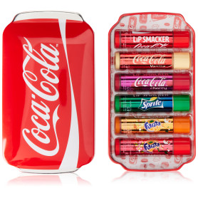 Lip Smacker, Assortiment de Baumes à Lèvres Coca Cola, Kit de Voyage, Coffret Cadeau Fille, 6 Saveurs, Coca-Cola, Coca-Cola Ceri