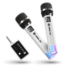 Micro sans fil, micro avec connexion à puce individuelle et lumières LED, autonomie de 40 h, portée de réception de 60 m, contrô