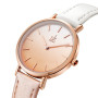 SK Montre pour Femme Ultra Fine et Minimaliste avec Deux Aiguilles et Bracelet en Cuir