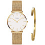 Kubagom Très Mince Montre pour Femme Quartz Étanche Acier Inoxydable avec Bracelet