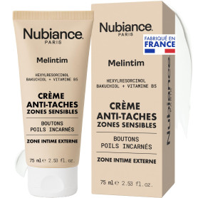 NUBIANCE - Melintim - Soin Intime Anti-Taches Éclaircissant - Apaisant Post-Épilation et Après-Rasage - Réduit Poils Incarnés - 
