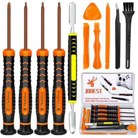 JOREST Kit Demontage PS4 PS3 PS5 Xbox one/360, 11pcs Kit Nettoyage, Outil Reparation pour Manette et Console, avec Tournevis Tor