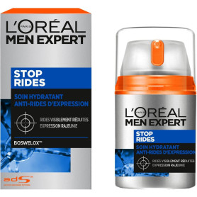 L'Oréal Men Expert - Soin Hydratant Visage Anti-Âge & Anti-Rides d'Expression pour Homme - Usage Quotidien - Technologie Boswelo