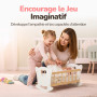 Kinderplay Berceau de poupée en Bois avec Parure de lit - Lit à Bascule pour poupées jusqu'à 49,5 cm - Jouet en Bois pour Filles