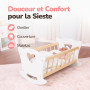 Kinderplay Berceau de poupée en Bois avec Parure de lit - Lit à Bascule pour poupées jusqu'à 49,5 cm - Jouet en Bois pour Filles