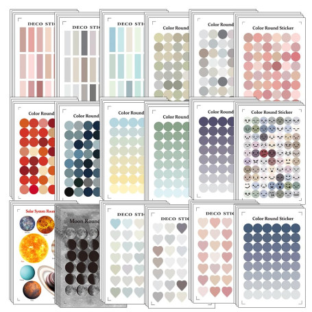 ONEBO 72 Feuilles Autocollants colorés,Autocollants à Pois colorés étoiles en Forme de,Pour la décoration d'agendas,d'enveloppes