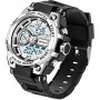 PINIDOUS Montre Homme Montre Digital Sport Homme M ilitaire étanche,Grand écran Analogique Digital Montre avec Alarme,LED,Chrono