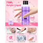 Yokilly Kit Ongle Gel UV Complet: Kit Ongle Manucure Avec 80W Lampe LED UV Electrique Ponceuse Pour Ongles Gel- Poudre Acrylique