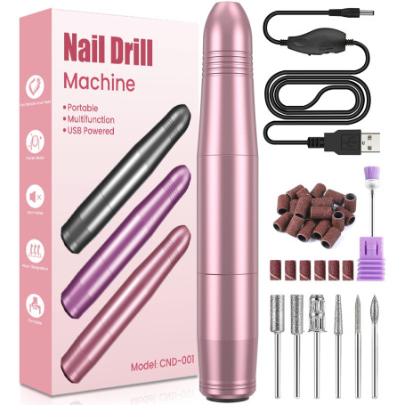 Ponceuse pour Ongles, Lime a Ongle Electrique Ponceuse Ongle Professionnel 20000RPM, Vitesse Réglable Lime Electrique Ongle Nail