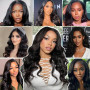 Perruque Bresilienne Cheveux Humain Sans Colle 4x4 HD Lace Perruque Femme Naturelle Brésilien Wear and Go Glueless Wig Human Hai