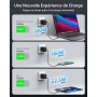 NOVOO 100W Chargeur USB C Rapide 3 Ports Prise USB C