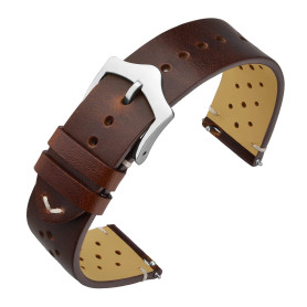 ANNEFIT Bracelets de Montre en Cuir Rétro à Dégagement Rapide, Bracelet de Remplacement 18mm 19mm 20mm 22mm