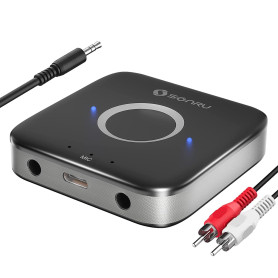 SONRU Récepteur Bluetooth 5.3, Adaptateur Bluetooth Récepteur Audio sans Fil de Voiture avec Câble RCA AUX 3,5 mm, Doubles Sorti