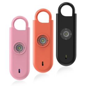 Fauxomor Alarme Personnelle Anti Agression 3 Pack-140 DB Porte-Clé Alarme avec Flash LED et Avertisseur de Batterie Faible, Kit 