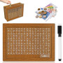 Tirelire en Bois Numérique Tirelire Réutilisable avec Stylo Effaçable Tirelire avec Objectif D'épargne et Chiffres à Cocher Tire