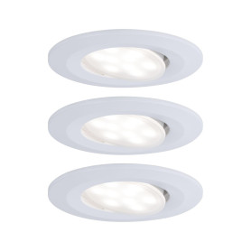 Paulmann 99931 spots enc. LED Calla rond kit de 3 incl. 3x6,5W IP65 gradable projecteurs enc. Blanc dép. éclair. d'armoire plast
